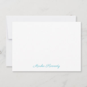 Tarjeta Pequeña Elegante firma de diamante Ocean Blue Script