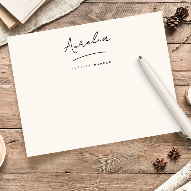 Tarjeta Pequeña Elegante Firma Personalizada Stationery Ivory (Subido por el creador)