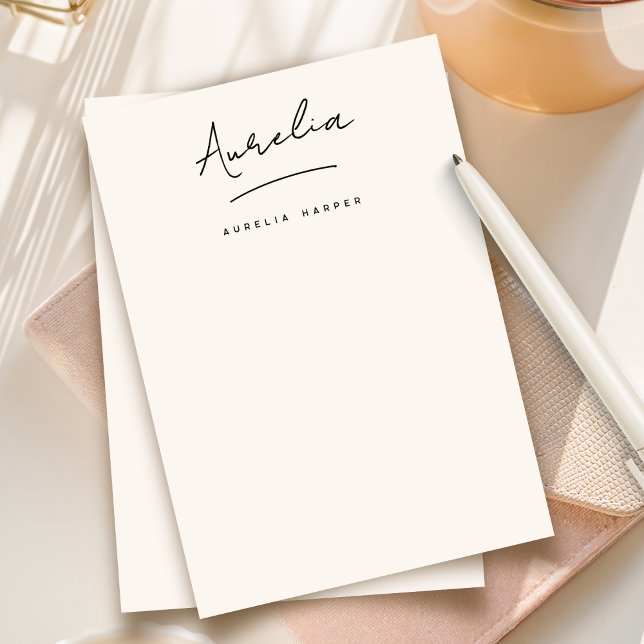 Tarjeta Pequeña Elegante Firma Personalizada Stationery Ivory (Subido por el creador)