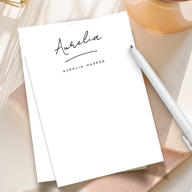 Tarjeta Pequeña Elegante Firma Personalizada Stationery Simple (Subido por el creador)