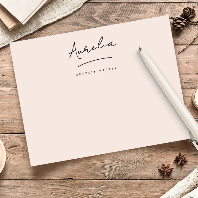 Tarjeta Pequeña Elegante firma Rubor de Stationery personalizado (Subido por el creador)