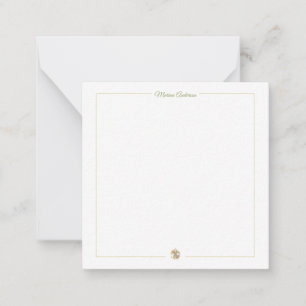 Tarjeta Pequeña Elegante Fleur de Lys floral personalizada nombre