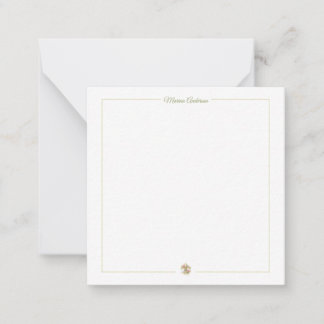Tarjeta Pequeña Elegante Fleur de Lys floral personalizada nombre