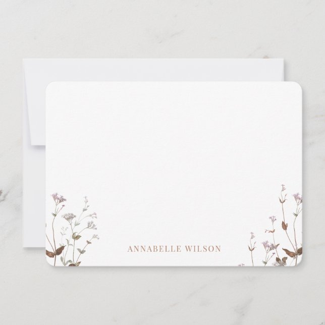 Tarjeta Pequeña Elegante flor de flores silvestres de Boho persona (Anverso)