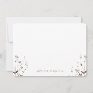 Tarjeta Pequeña Elegante flor de flores silvestres de Boho persona