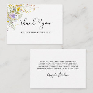 Tarjeta Pequeña Elegante flor silvestre gracias