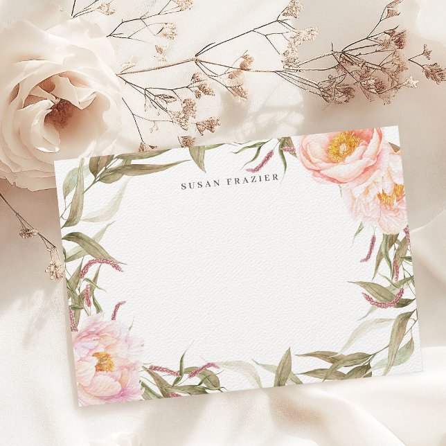 Tarjeta Pequeña Elegante Floral acuática femenina con tu nombre (Subido por el creador)