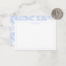 Elegante Floral Azul Veneciano Vintage Bold