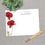 Tarjeta Pequeña Elegante Floral de amapola oriental roja vintage c<br><div class="desc">Este bonito diseño de tarjetas de notas personalizadas cuenta con un ilustracion vintage de adornos orientales rojos y una tipografía simple y elegante. Este diseño hace un cumpleaños maravilloso,  el día de la madre,  o un regalo de vacaciones para cualquiera!</div>