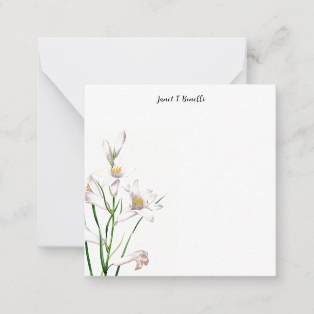 Tarjeta Pequeña Elegante floral de caligrafía profesional (Anverso)