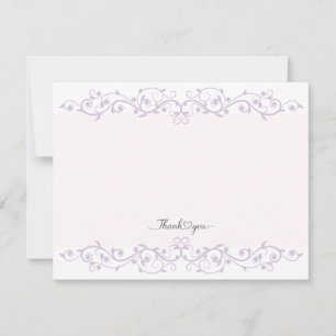 Tarjeta Pequeña Elegante Floral Púrpura de Agradecimiento 