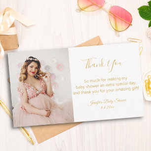 Tarjeta Pequeña elegante foto moderna de oro de agradecimiento par