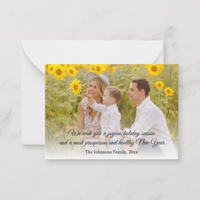 Tarjeta Pequeña elegante fotografía clásica de vacaciones familiar (Anverso)