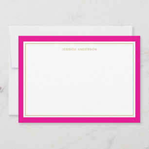 Tarjeta Pequeña Elegante frontera de oro magenta femenina personal