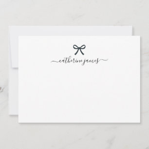 Tarjeta Pequeña Elegante Girly Monograma Script Nombre Cinta Cinta