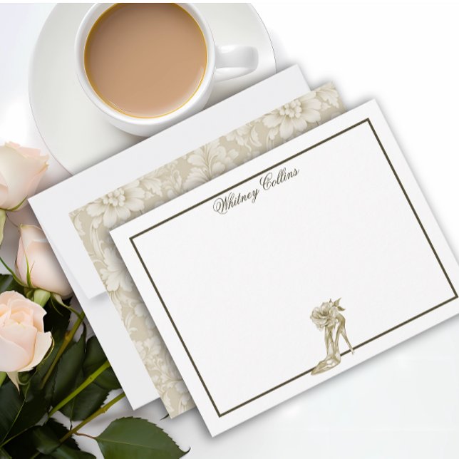 Tarjeta Pequeña Elegante Glam Stiletto Nombre personalizado (Subido por el creador)