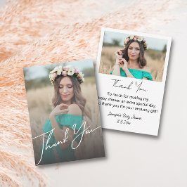 Tarjeta Pequeña elegante gracias baby ducha 2 fotos elegante