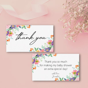 Tarjeta Pequeña elegante gracias baby ducha elegante florido