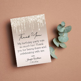 Tarjeta Pequeña elegante gracias purpurinas de golosinas dulces 16