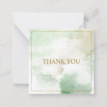 Elegante "Gracias" verde pastel personalizable
