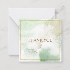 Tarjeta Pequeña Elegante "Gracias" verde pastel personalizable