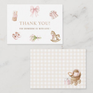 Tarjeta Pequeña Elegante guardería de acuarela niña beige rosa jug
