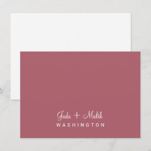 Tarjeta Pequeña Elegante guión Boda Pareja Monograma Terracotta