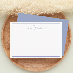 Tarjeta Pequeña Elegante Guión Clásico Mínimo Pastel Azul