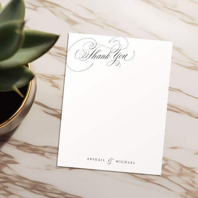 Tarjeta Pequeña Elegante guión clásico personalizado Stationery (Elegant classic script personalized Stationery Note Card)