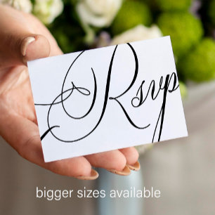 Tarjeta Pequeña Elegante guión de caligrafía boda presupuesto RSVP