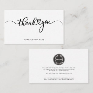 Tarjeta Pequeña Elegante guión de logotipo de negocio agradecido