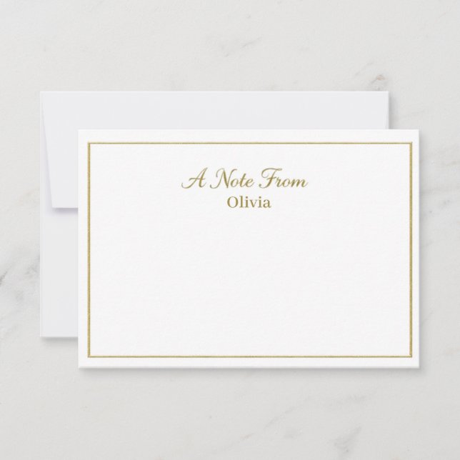 Tarjeta Pequeña Elegante guión de oro cepillado  (Anverso)