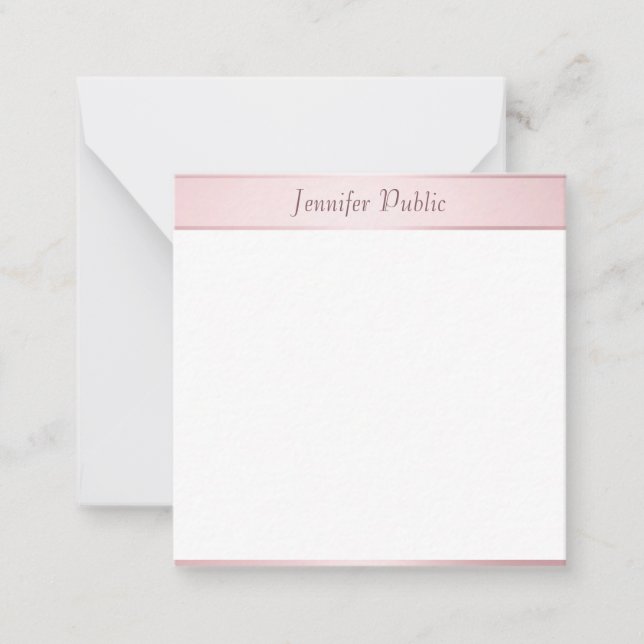 Tarjeta Pequeña Elegante guión de oro Rosa moderno con caligrafía  (Anverso)