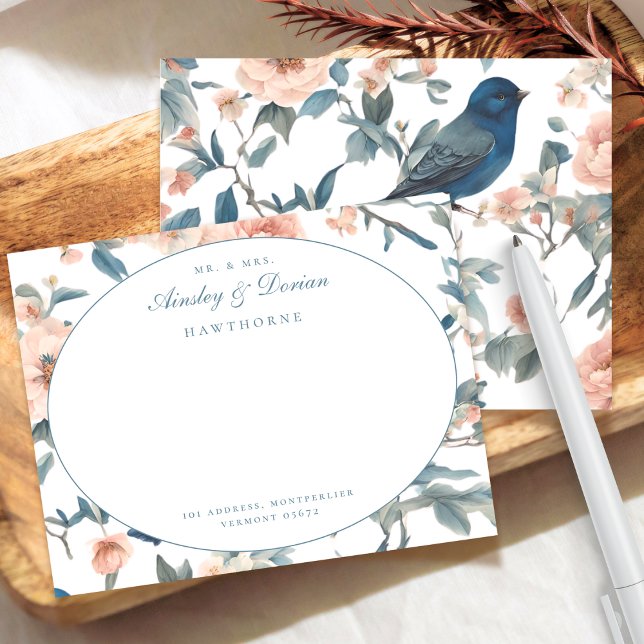 Tarjeta Pequeña Elegante guión Estacionamiento de parejas florales (Subido por el creador)