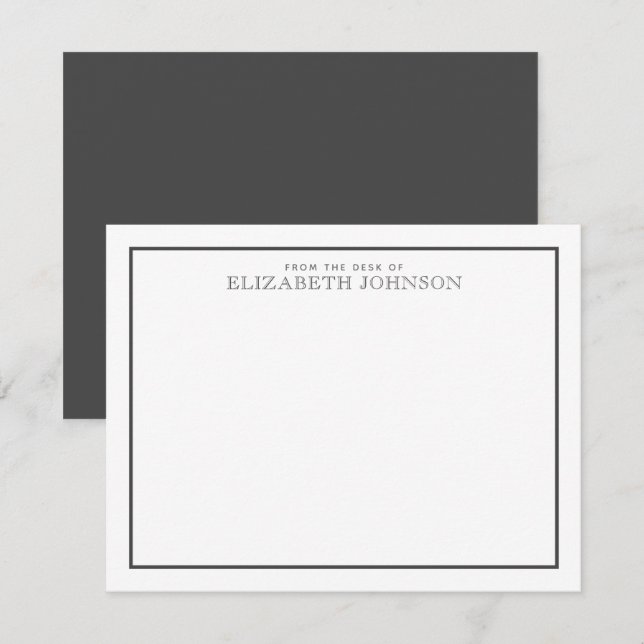 Tarjeta Pequeña Elegante guión formal negro (Anverso / Reverso)
