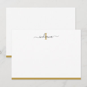 Tarjeta Pequeña Elegante Guión Gris dorado Monograma Nombre inicia