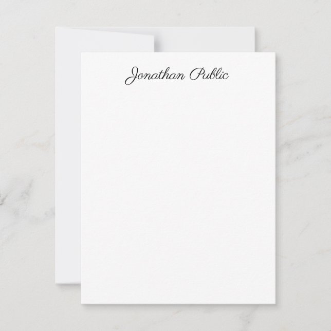 Tarjeta Pequeña Elegante guión manual Texto vertical personalizado (Anverso)