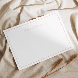 Tarjeta Pequeña Elegante guion minimalista clásico Pastel rosa