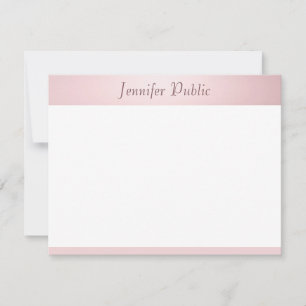 Tarjeta Pequeña Elegante guión moderno de escritura a mano Rosa do