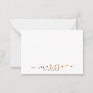 Tarjeta Pequeña Elegante guión moderno nombre de monograma de terr
