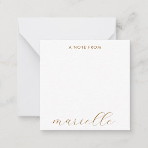 Tarjeta Pequeña Elegante guión monográfico guión oro personalizado