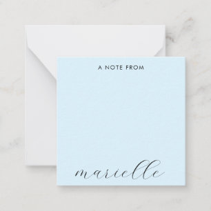 Tarjeta Pequeña Elegante guión monograma Pastel azul