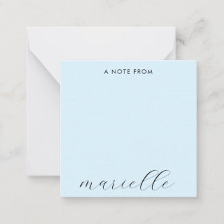 Tarjeta Pequeña Elegante guión monograma Pastel azul