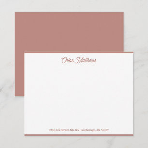 Tarjeta Pequeña Elegante guión Salmon Pink Stationery Border