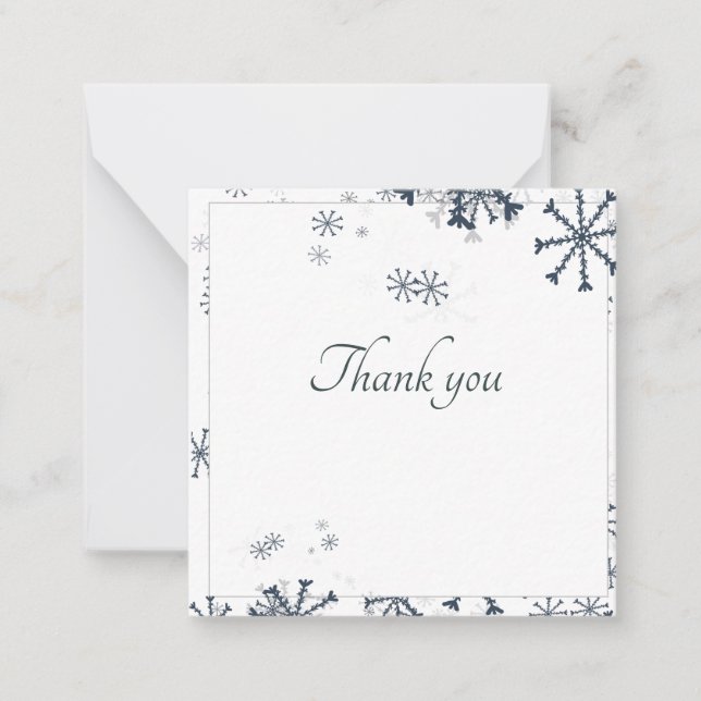 Tarjeta Pequeña elegante invierno gracias (Anverso)