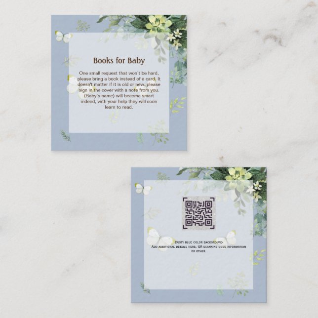 Tarjeta Pequeña Elegante libro de vegetación pide poesía niños o C (Anverso / Reverso)