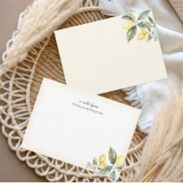 Tarjeta Pequeña Elegante Limón Cítrico Acuarela