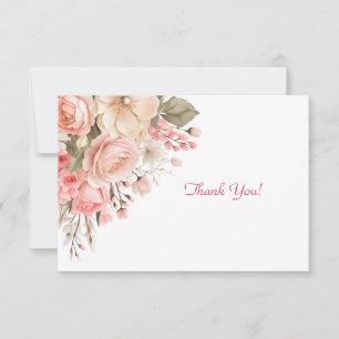 Tarjeta Pequeña Elegante Llanura de flores rosadas