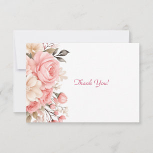 Tarjeta Pequeña Elegante Llanura de flores rosadas