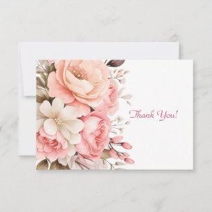 Tarjeta Pequeña Elegante Llanura de flores rosadas